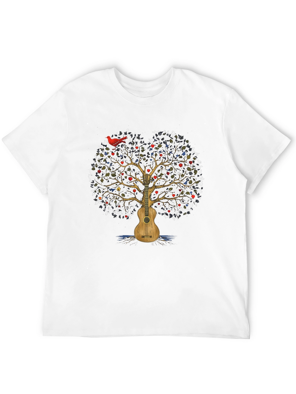 Guitar Tree Mens Black T-Shirt