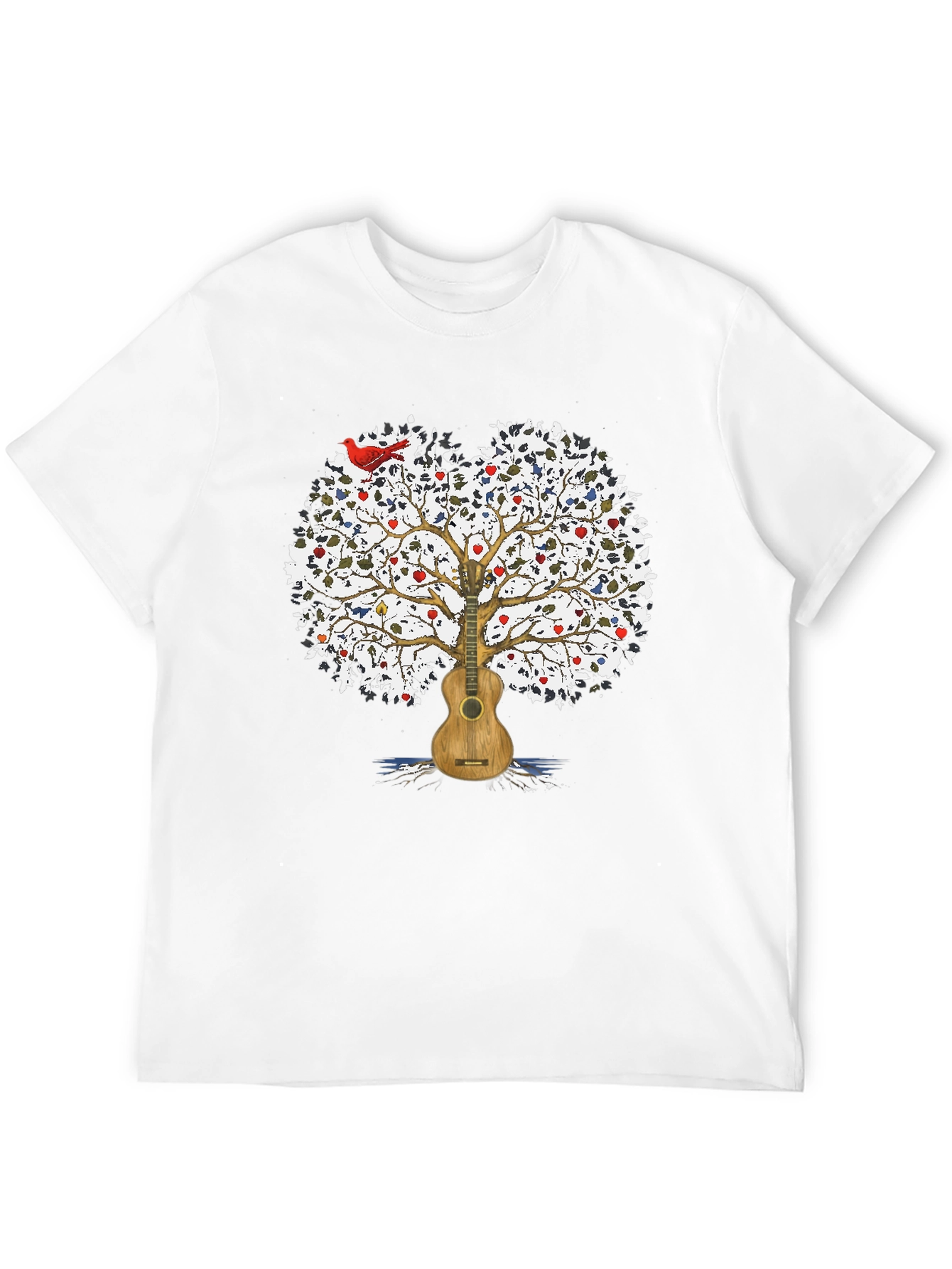 Guitar Tree Mens Black T-Shirt