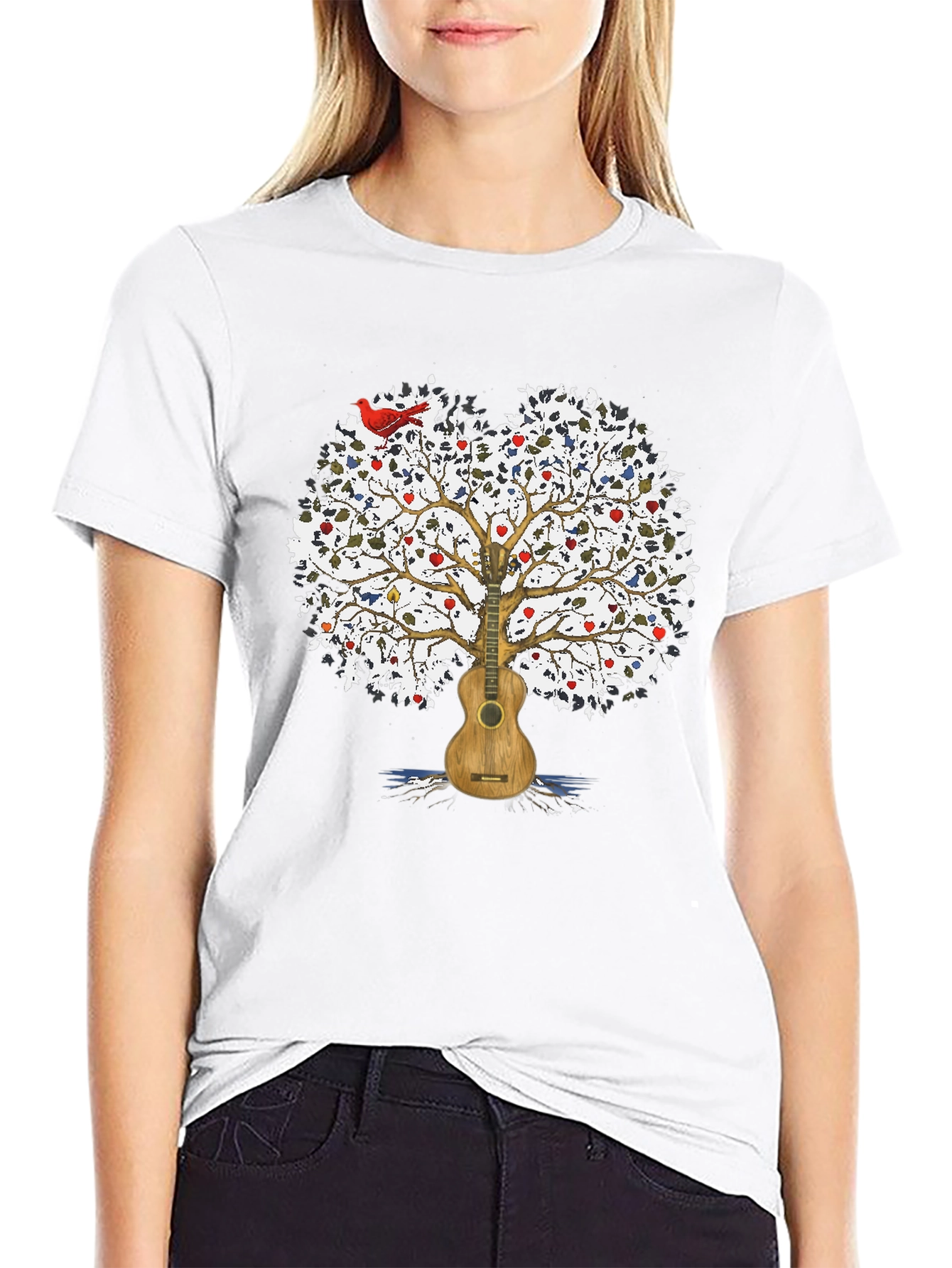 Guitar Tree Mens Black T-Shirt