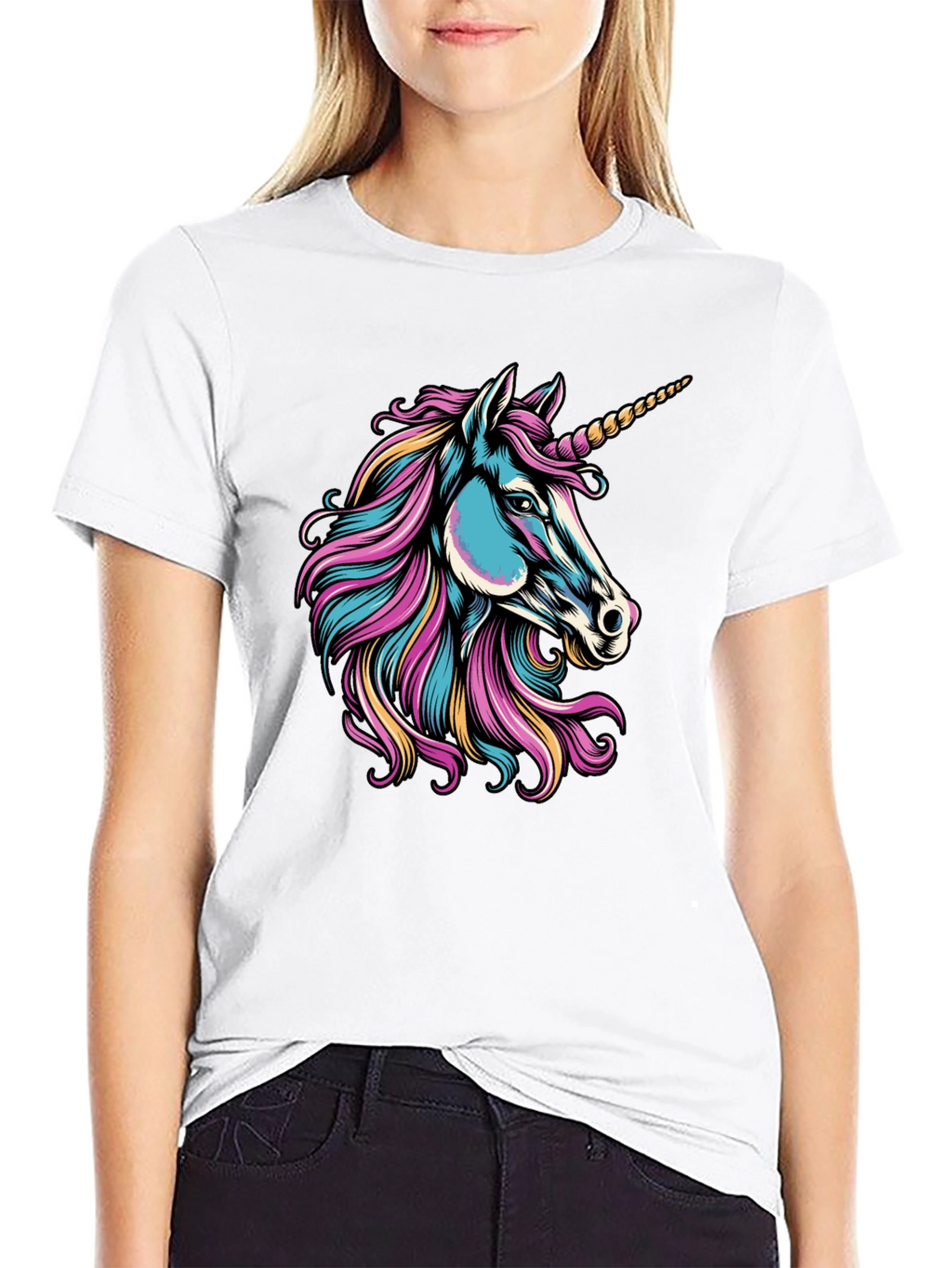 Unicorn Graphic Black T-Shirt