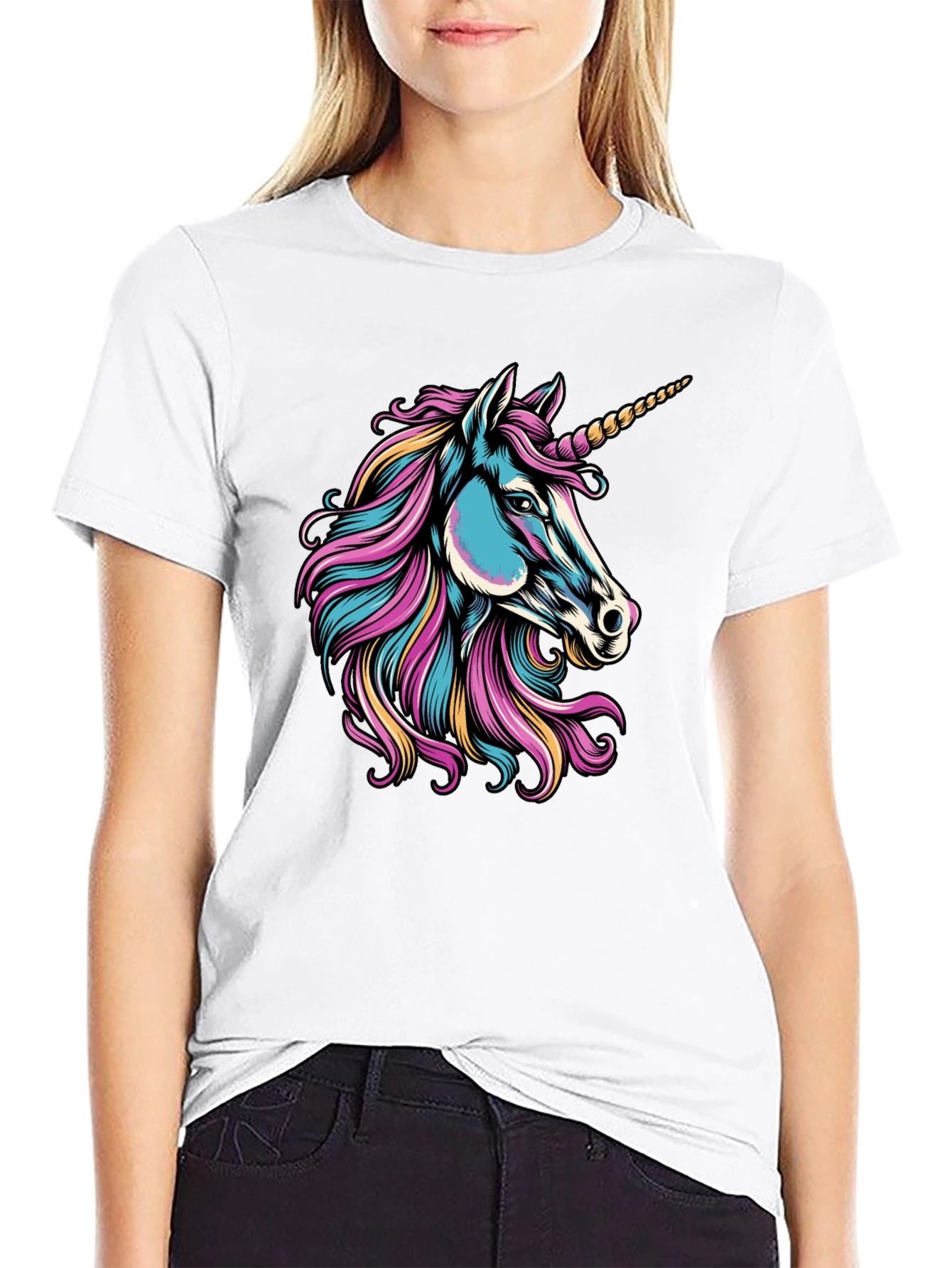 Unicorn Graphic Black T-Shirt