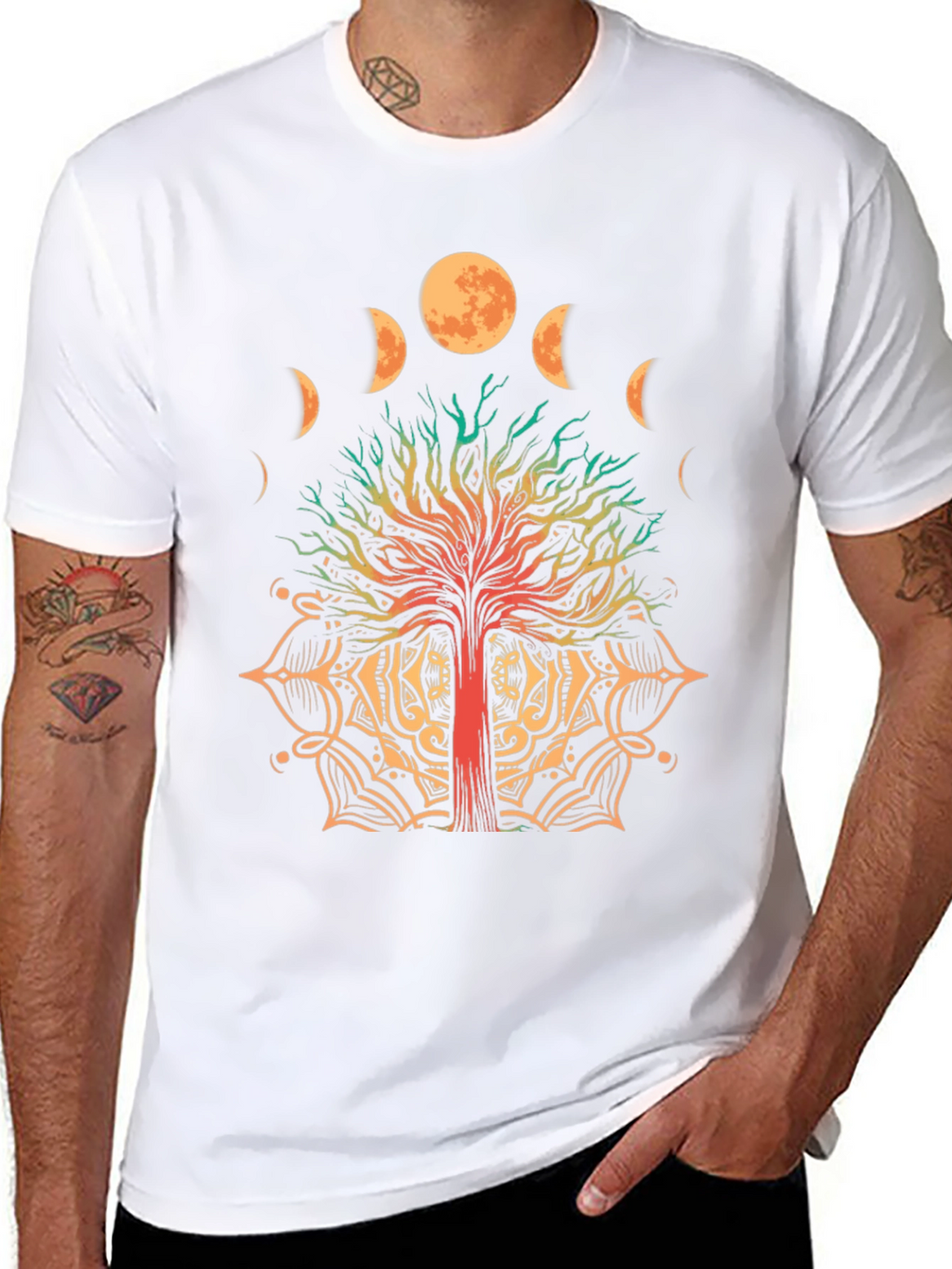 Tree of Life Moon Phases Graphic T-Shirt