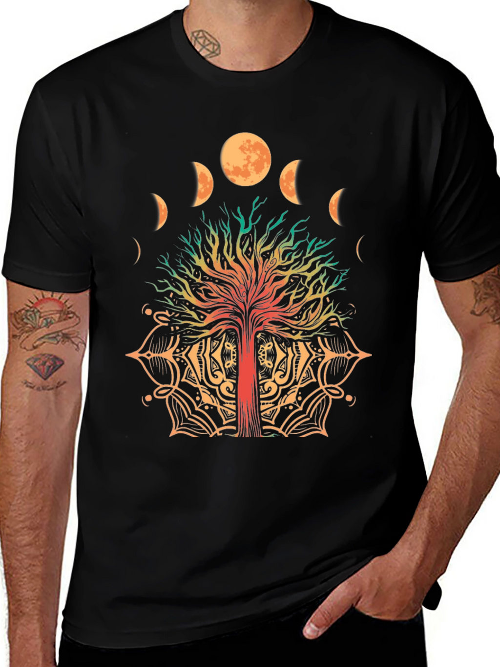 Tree of Life Moon Phases Graphic T-Shirt