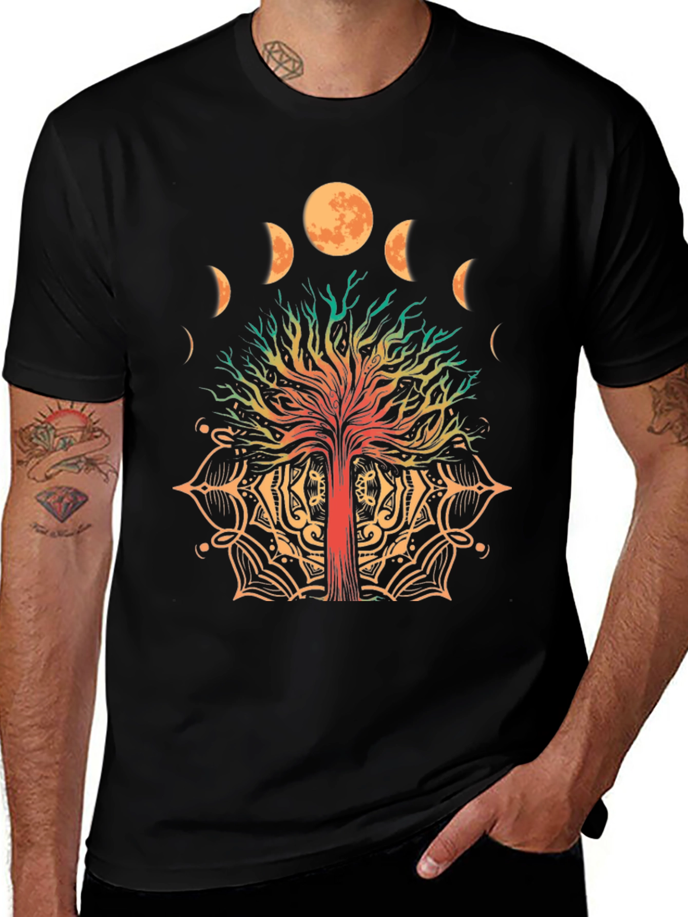 Tree of Life Moon Phases Graphic T-Shirt