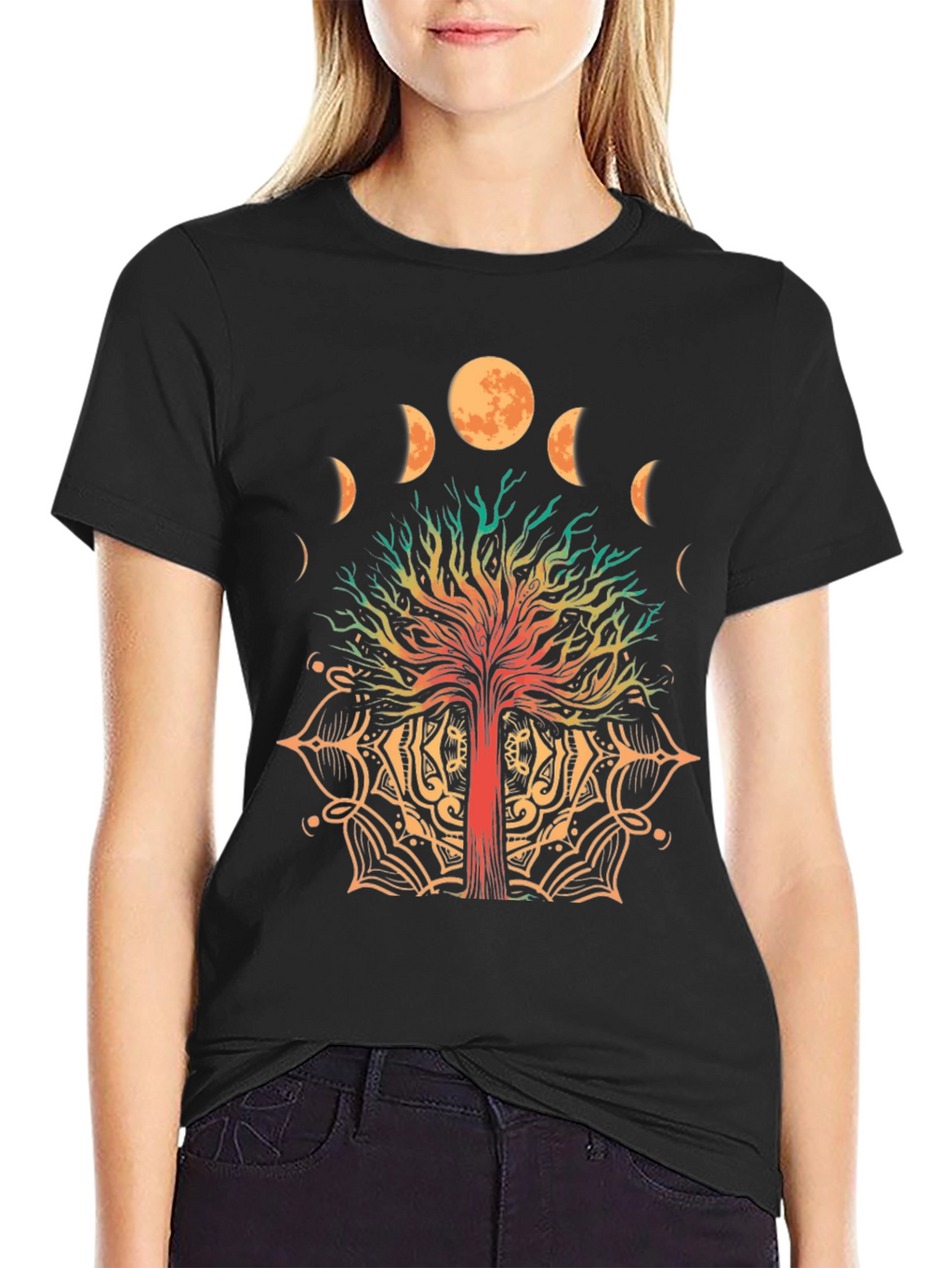 Tree of Life Moon Phases Graphic T-Shirt
