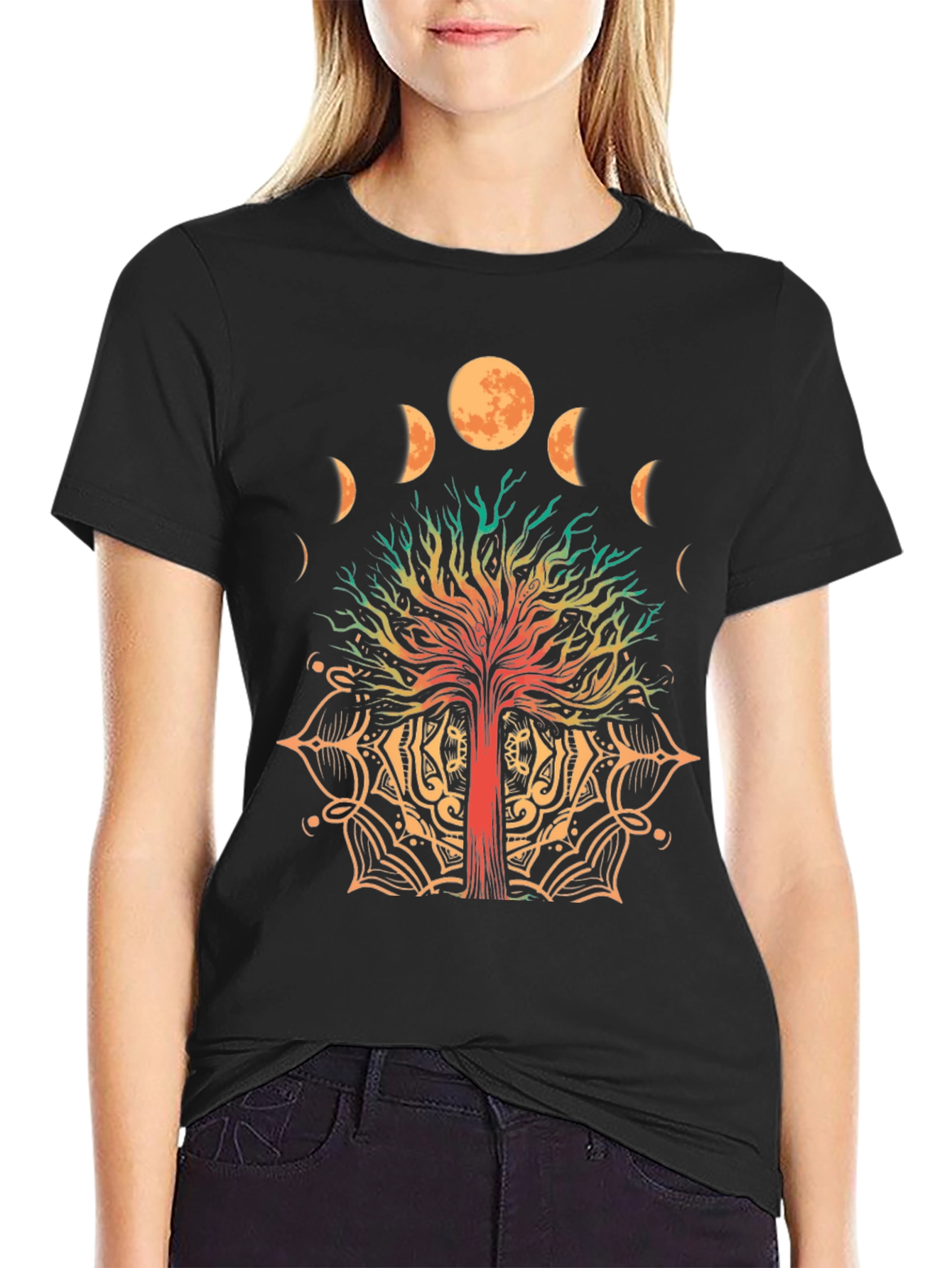 Tree of Life Moon Phases Graphic T-Shirt