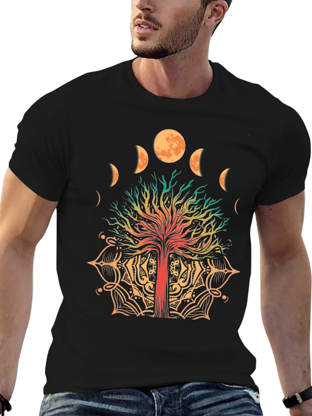 Tree of Life Moon Phases Graphic T-Shirt