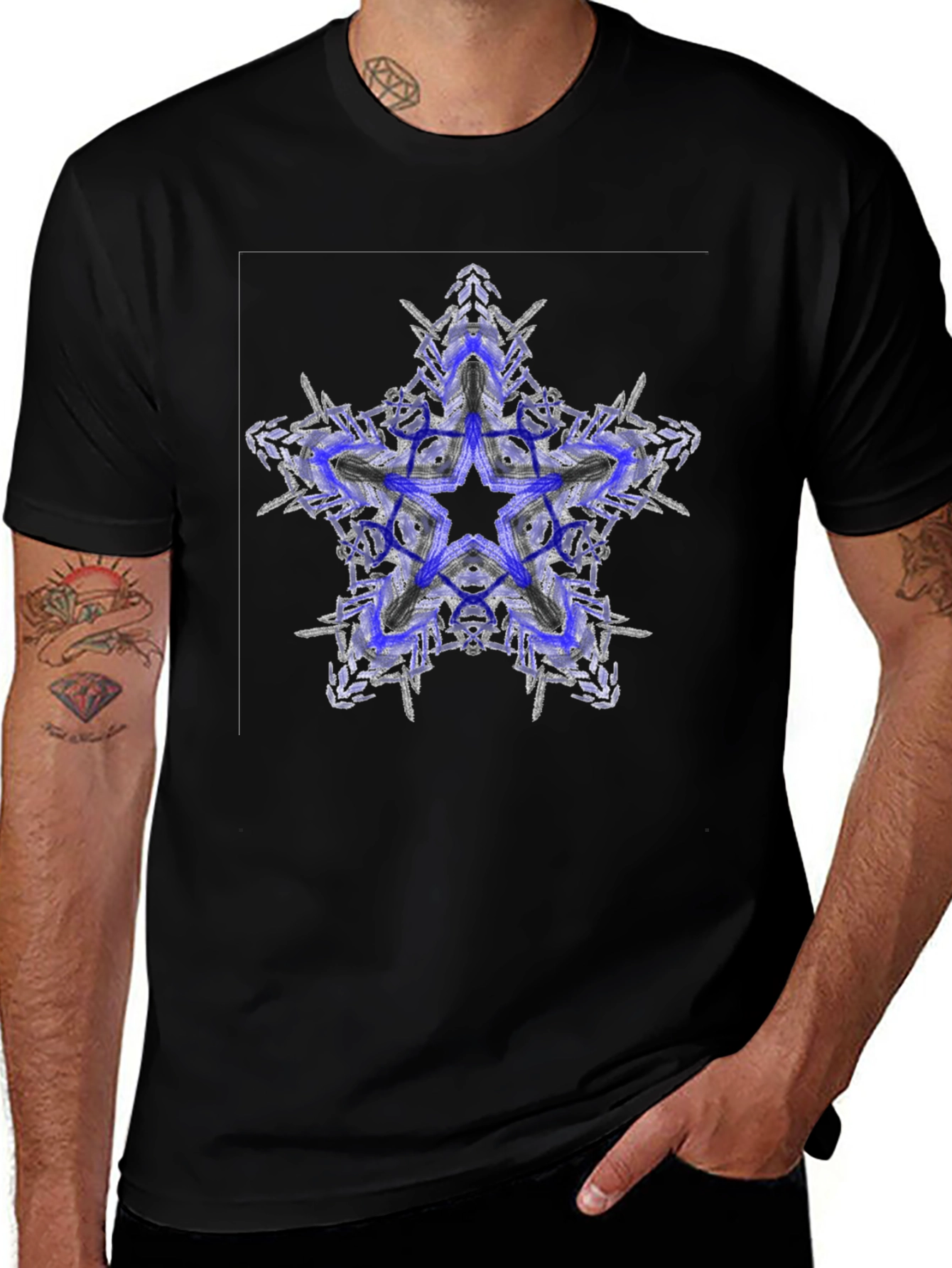 Abstract Star Graphic Tee - Modern Style