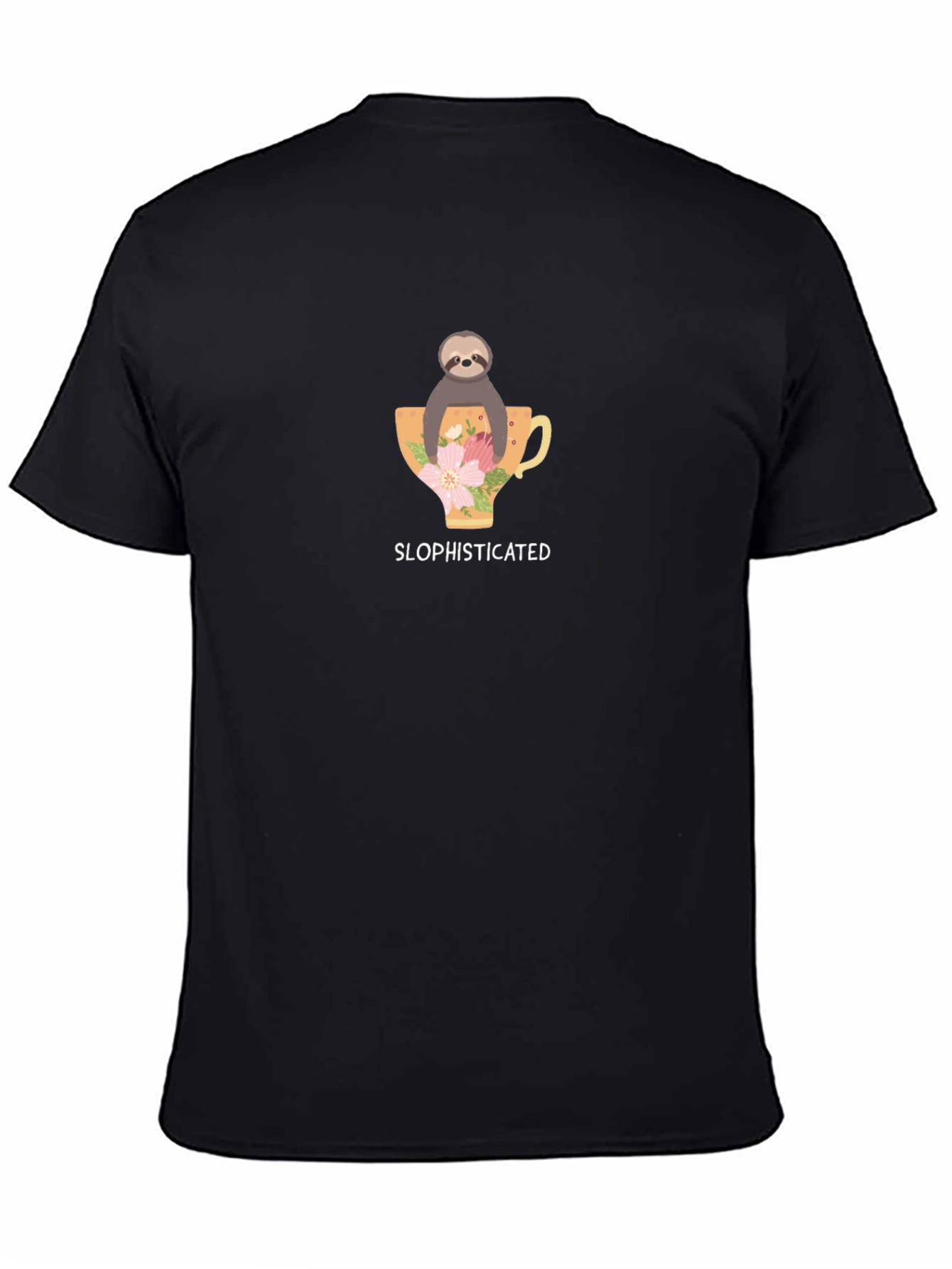 Sloth Sophisticated Black T-Shirt
