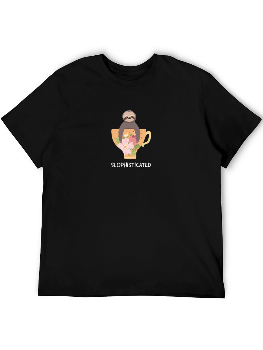 Sloth Sophisticated Black T-Shirt