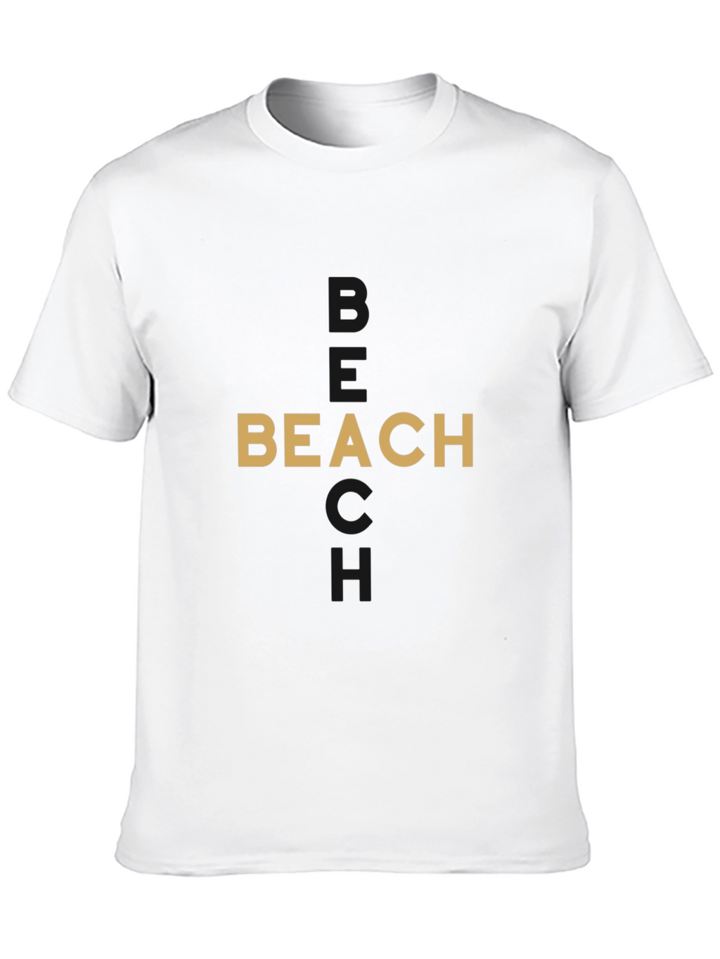 Stylish Beach Graphic Black T-Shirt
