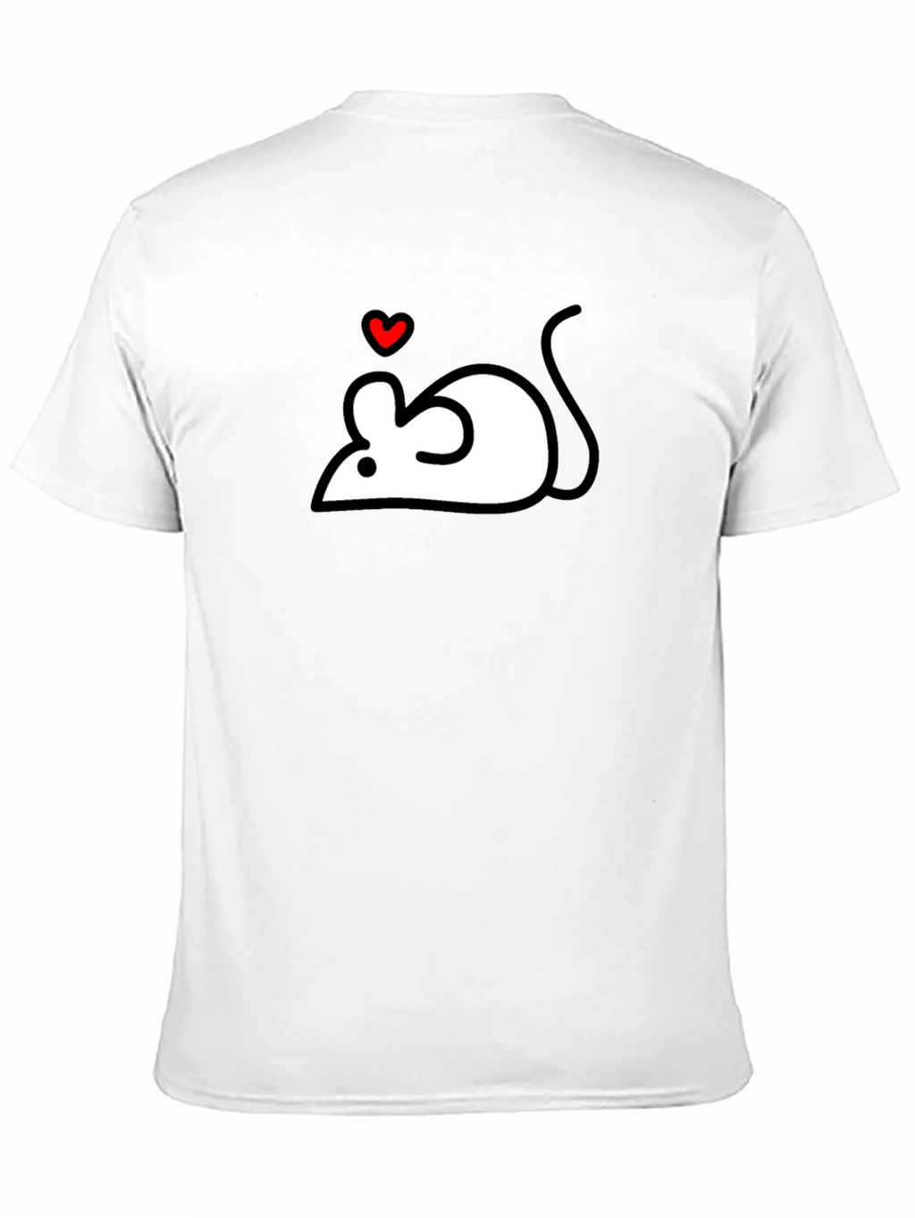 Cute Mouse Heart Graphic Black T-Shirt