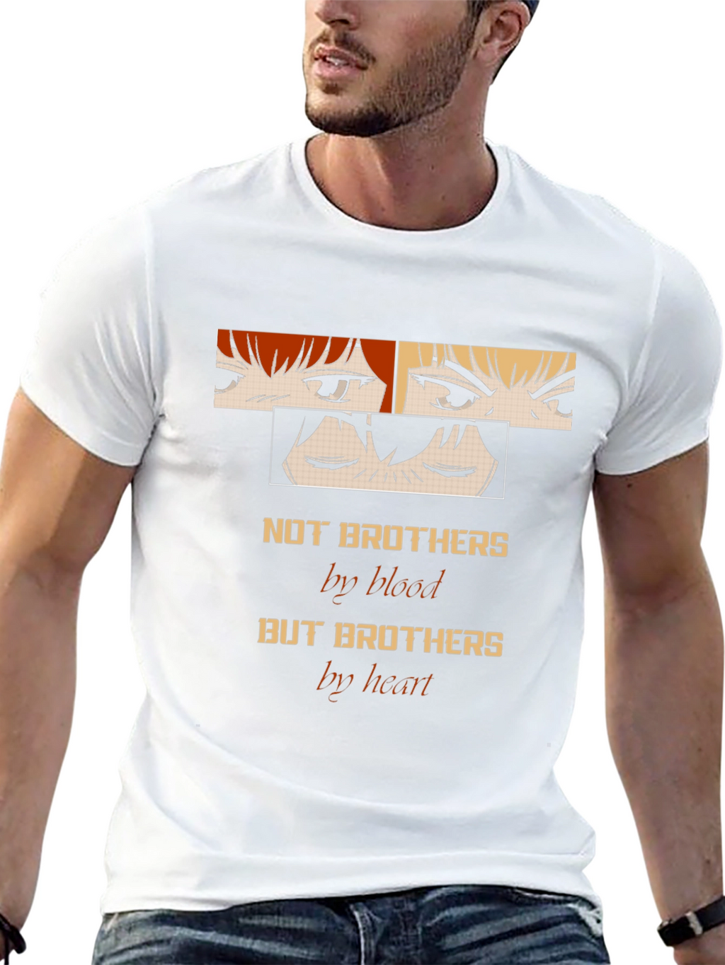 Anime Brothers Graphic Tee - Not Blood But Heart