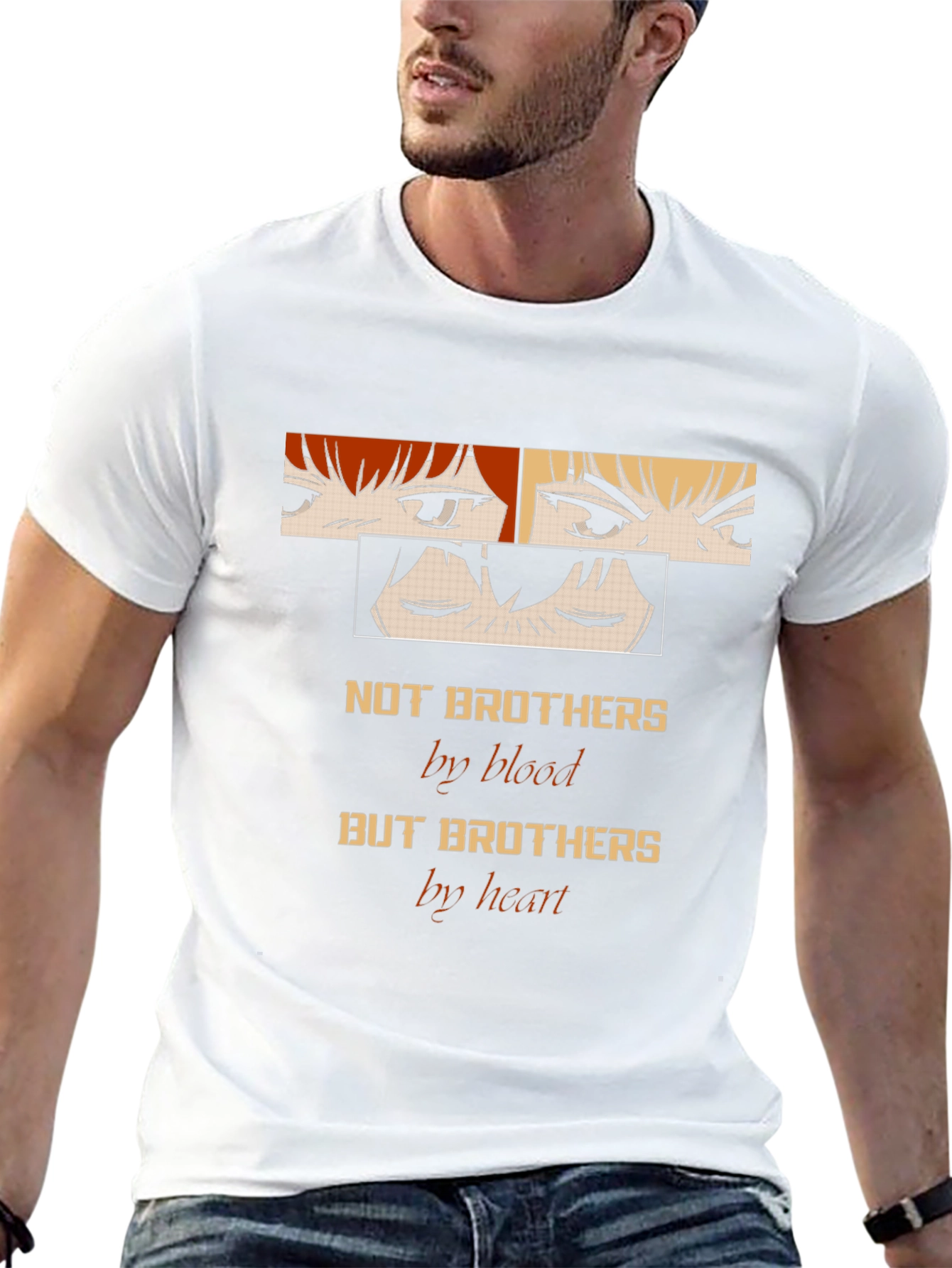 Anime Brothers Graphic Tee - Not Blood But Heart