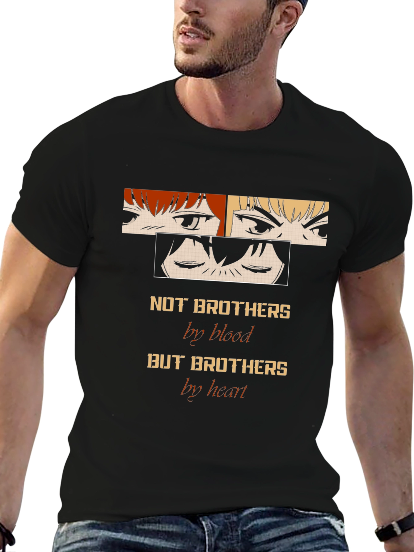Anime Brothers Graphic Tee - Not Blood But Heart