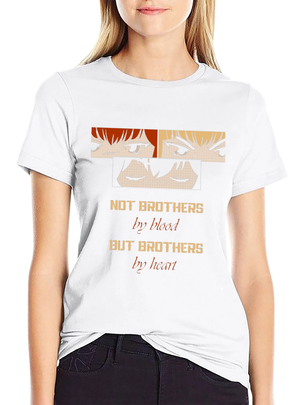Anime Brothers Graphic Tee - Not Blood But Heart