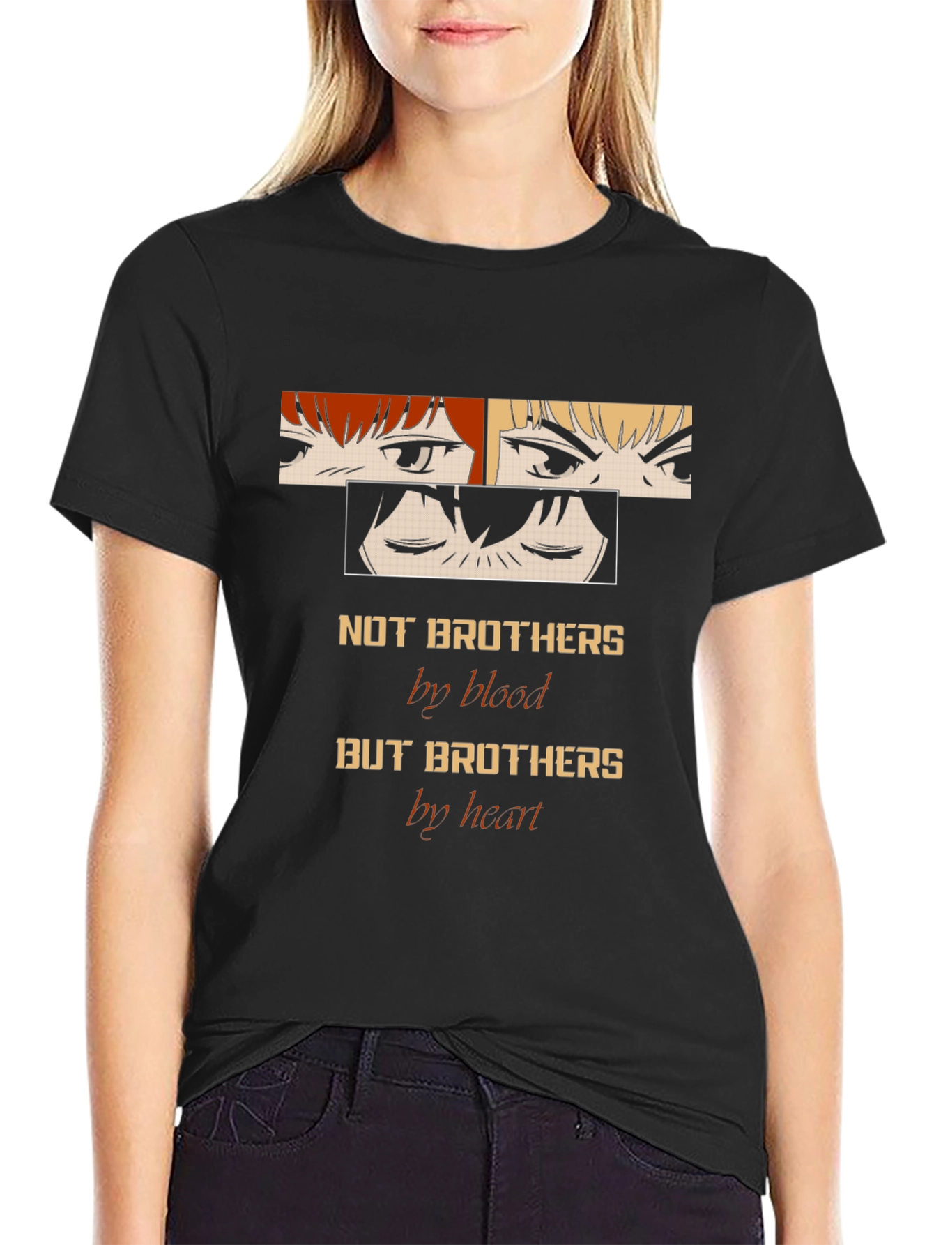 Anime Brothers Graphic Tee - Not Blood But Heart