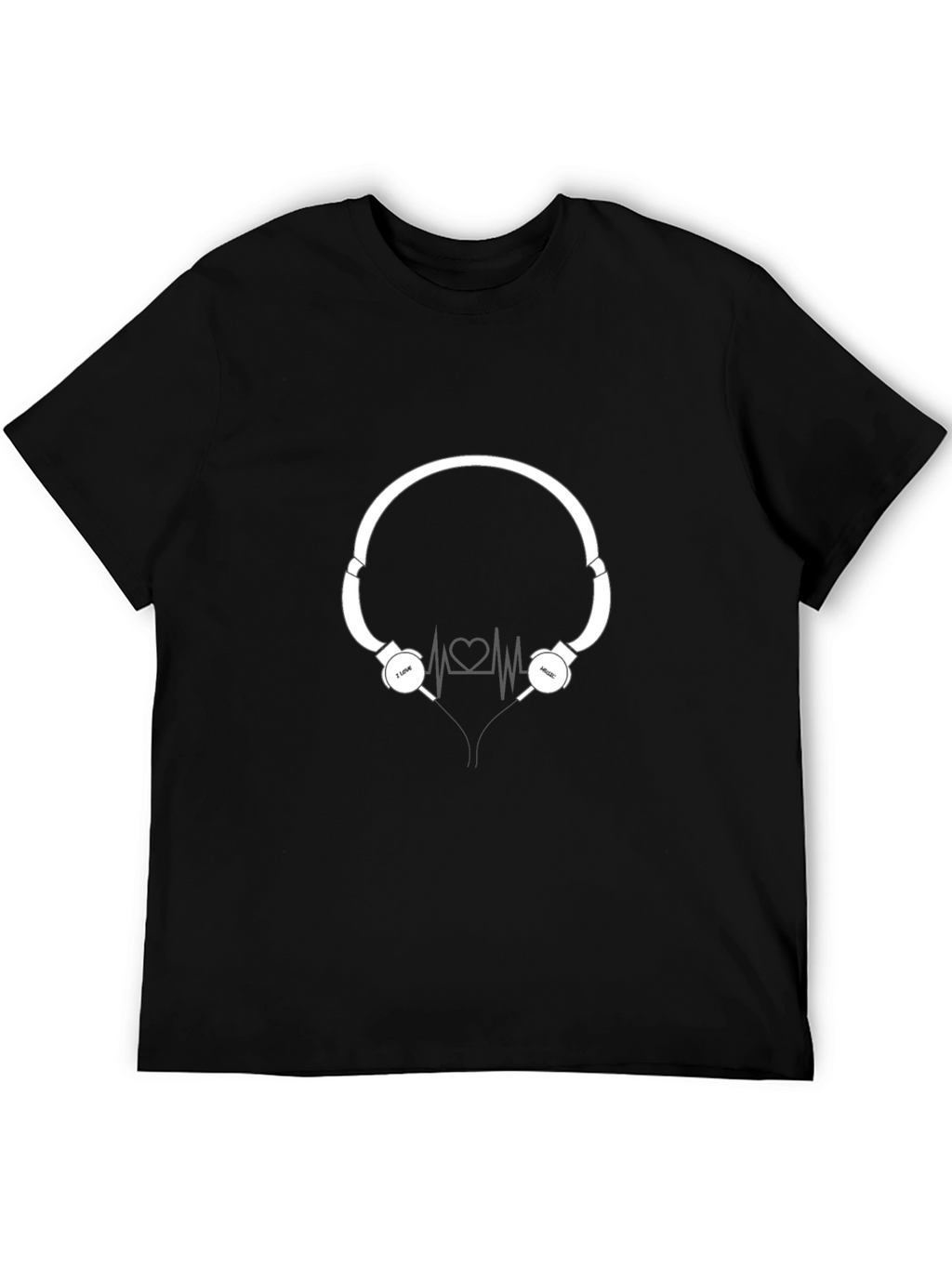 I Love Music Headphone Heartbeat T-Shirt