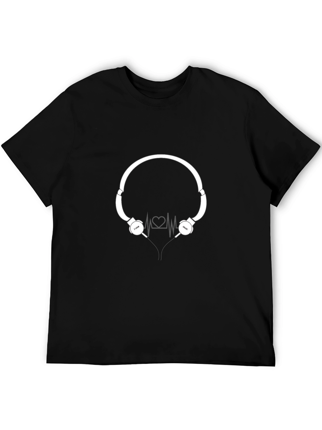 I Love Music Headphone Heartbeat T-Shirt