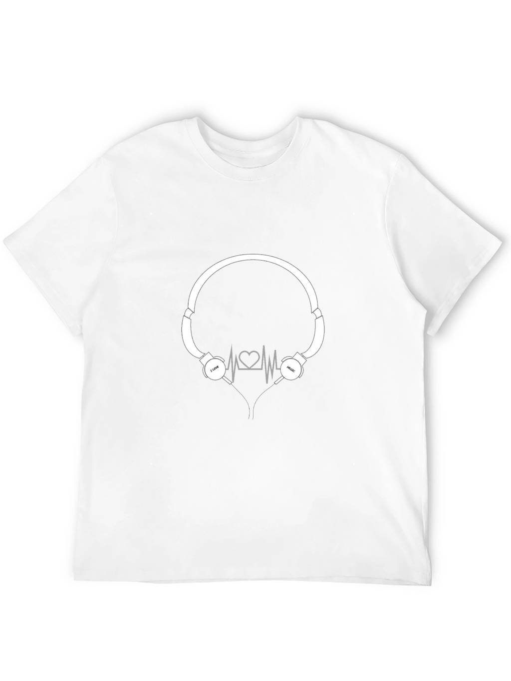 I Love Music Headphone Heartbeat T-Shirt
