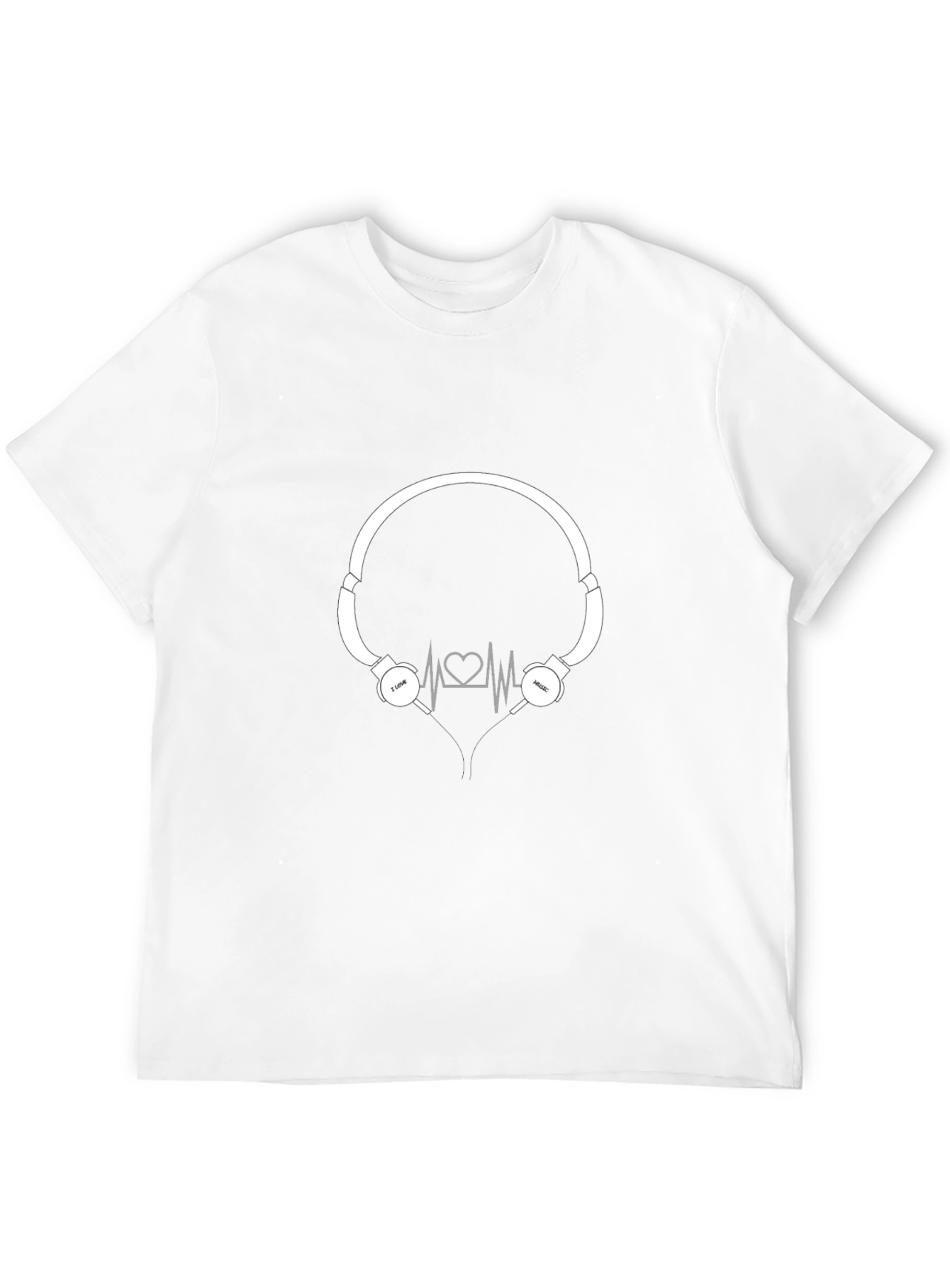 I Love Music Headphone Heartbeat T-Shirt
