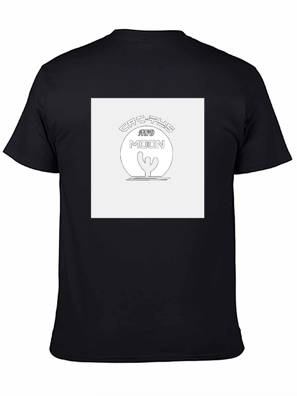 Cactus & Moon Graphic Tee - Unisex Black T-Shirt