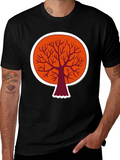 Abstract Tree Graphic T-Shirt - Modern Round Design