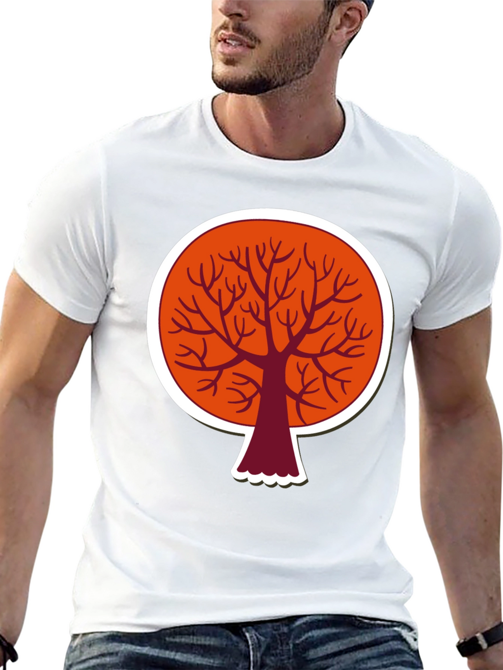 Abstract Tree Graphic T-Shirt - Modern Round Design