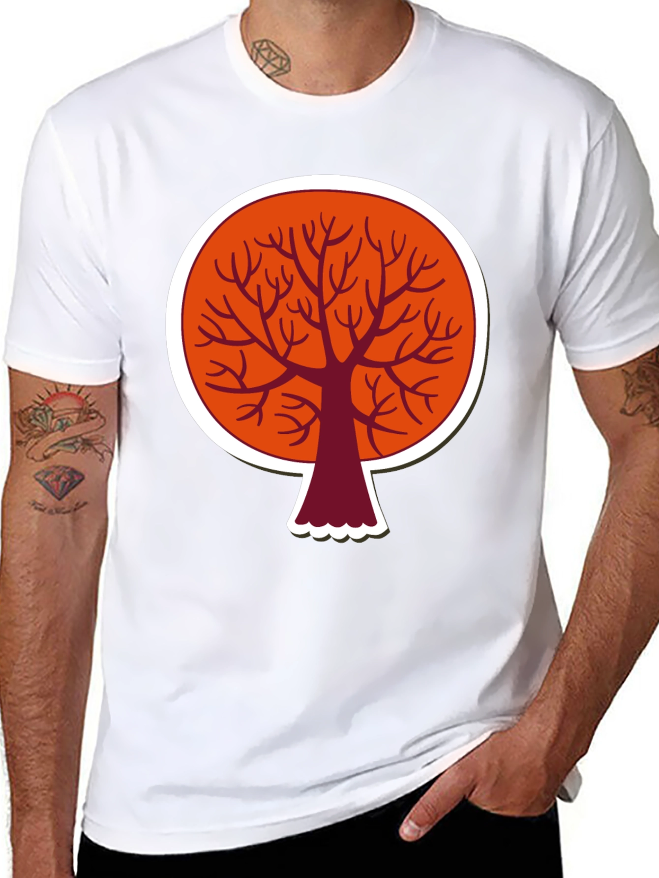Abstract Tree Graphic T-Shirt - Modern Round Design