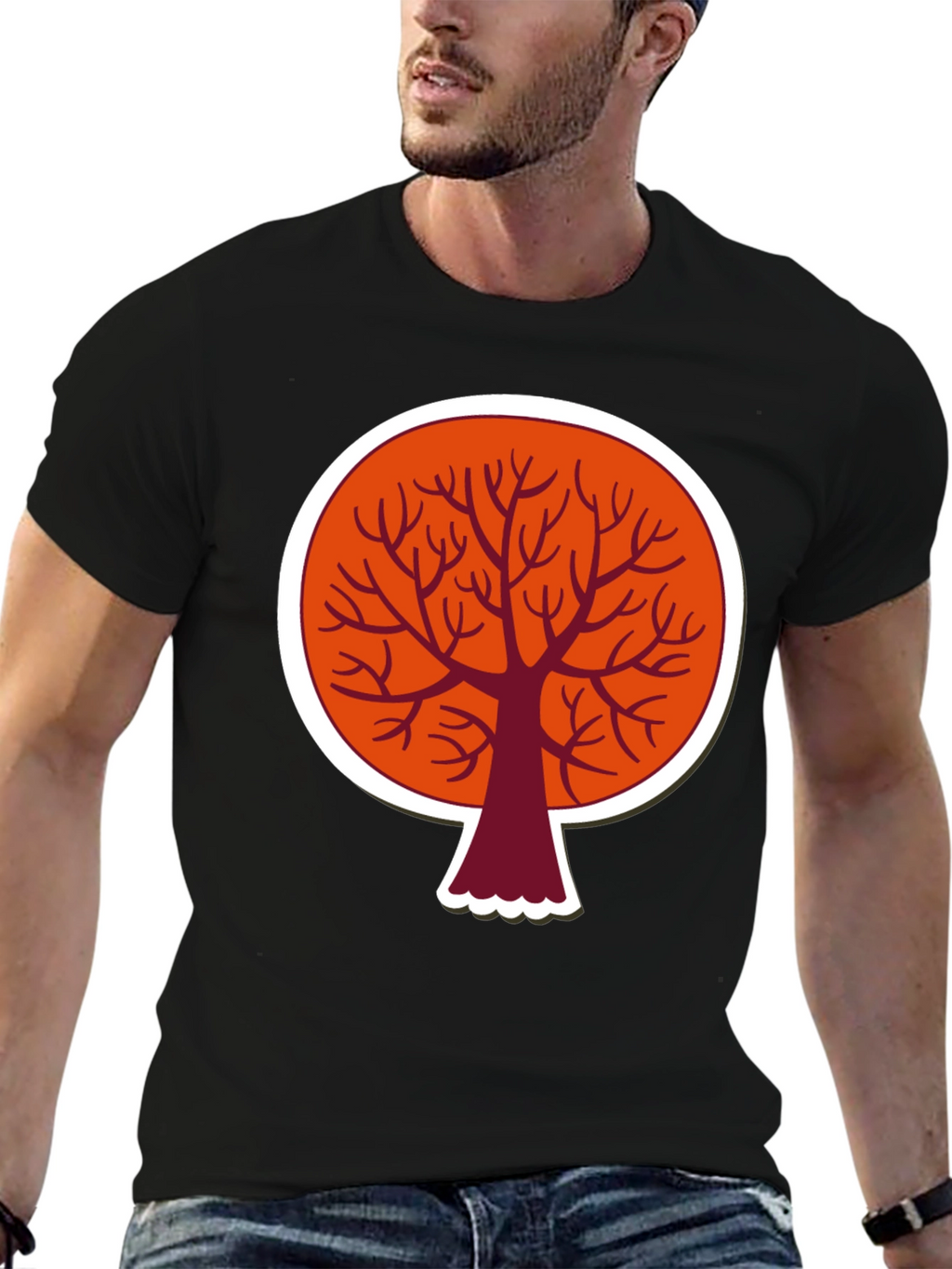 Abstract Tree Graphic T-Shirt - Modern Round Design