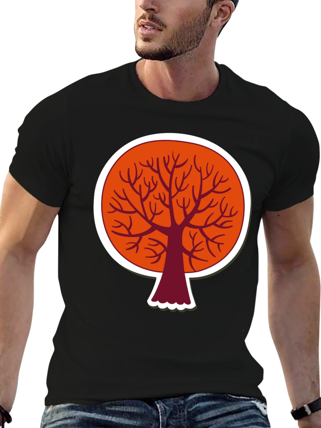 Abstract Tree Graphic T-Shirt - Modern Round Design