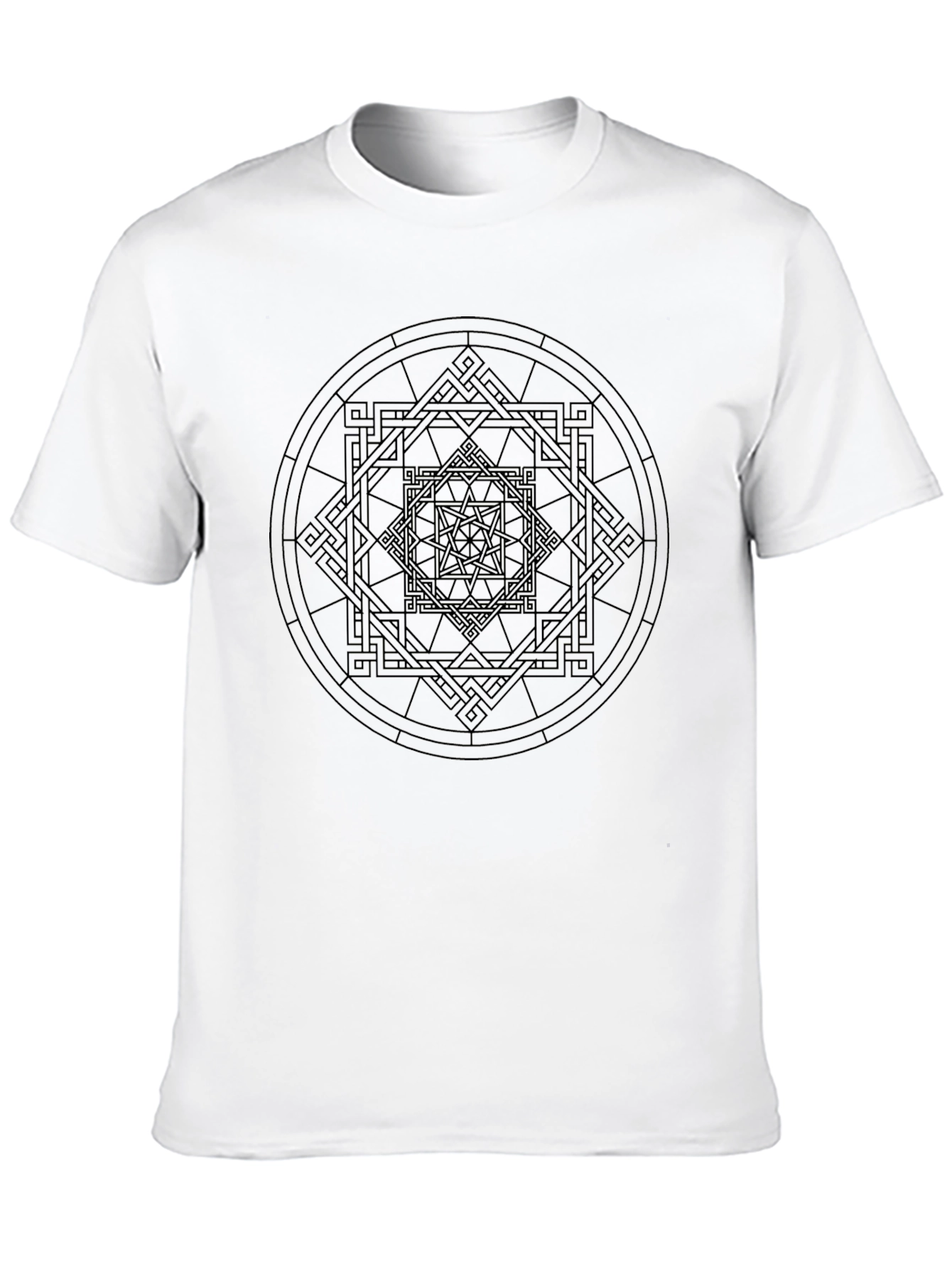 Geometric Mandala Graphic Black T-Shirt