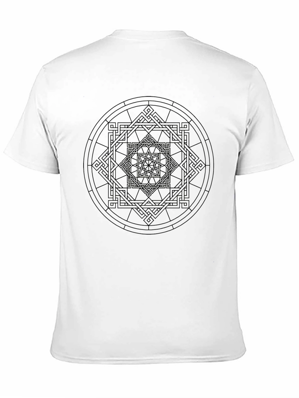 Geometric Mandala Graphic Black T-Shirt