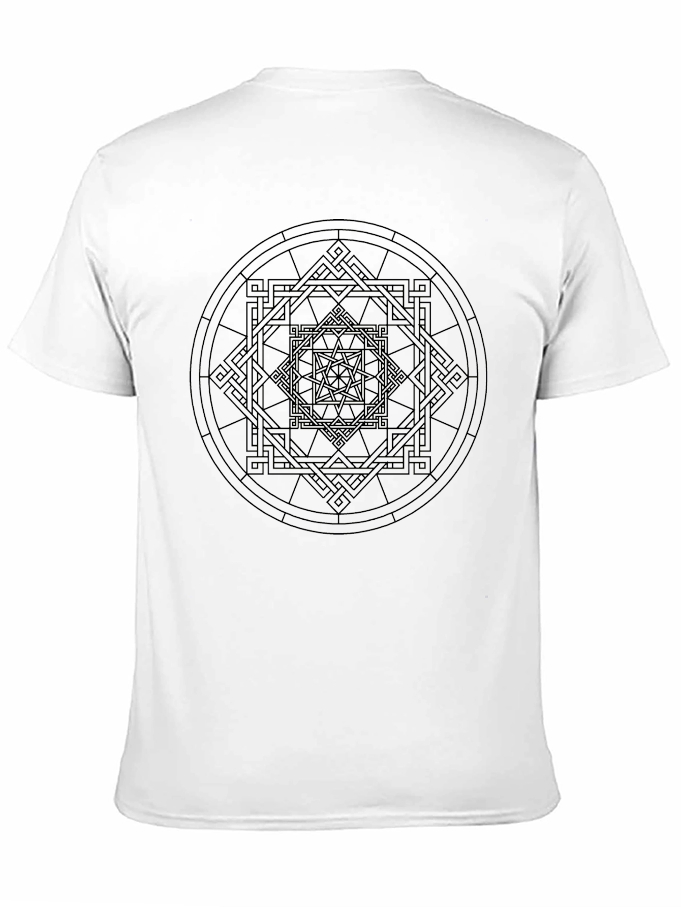 Geometric Mandala Graphic Black T-Shirt