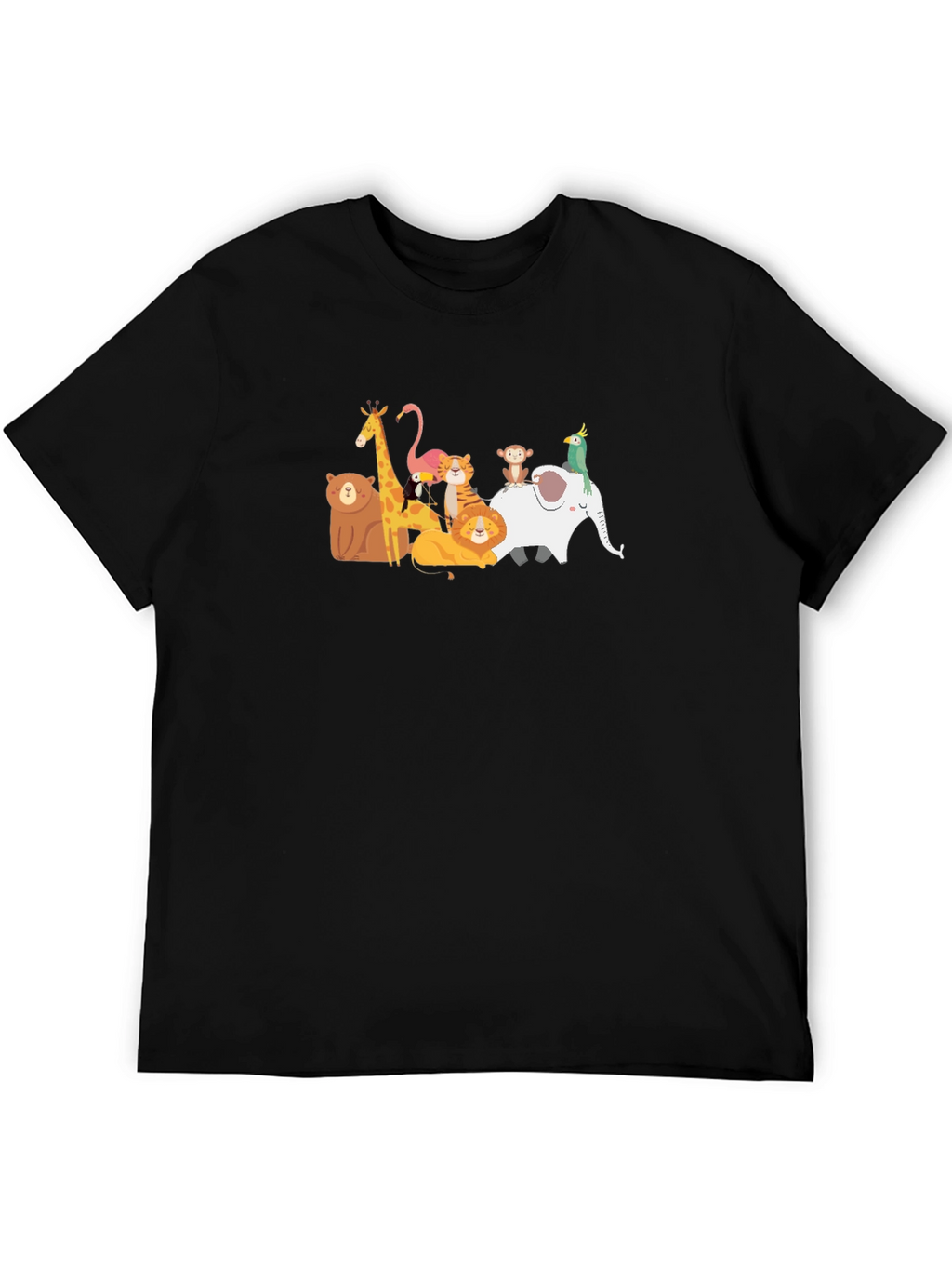 Animal Friends Black Graphic T-Shirt