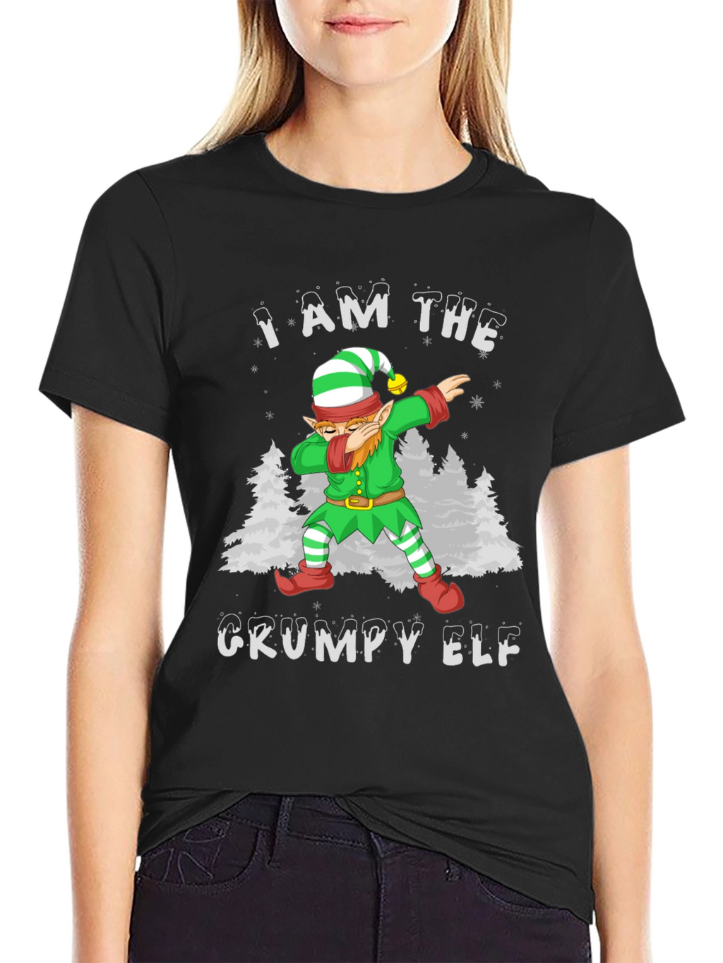 Grumpy Elf Dab T-Shirt - Holiday Christmas Tee