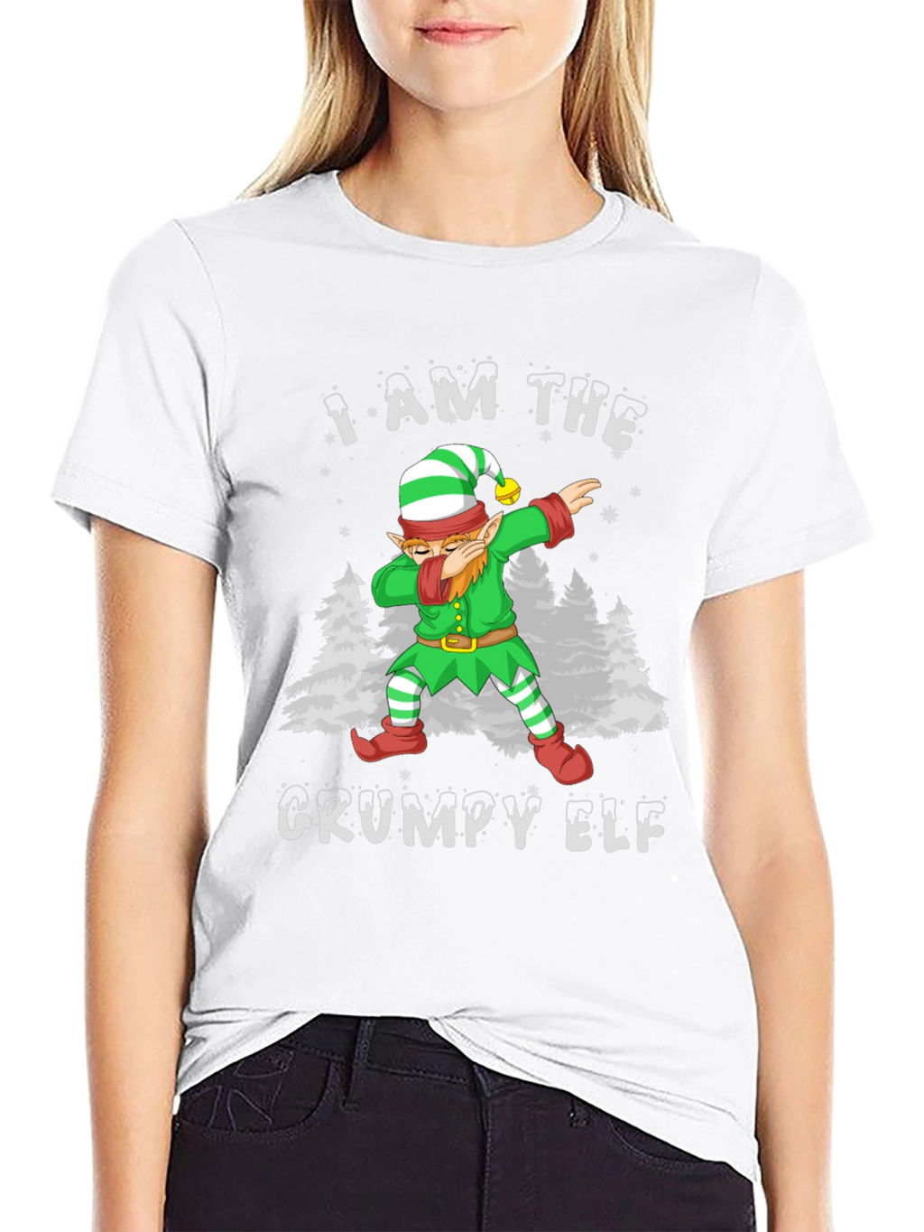 Grumpy Elf Dab T-Shirt - Holiday Christmas Tee