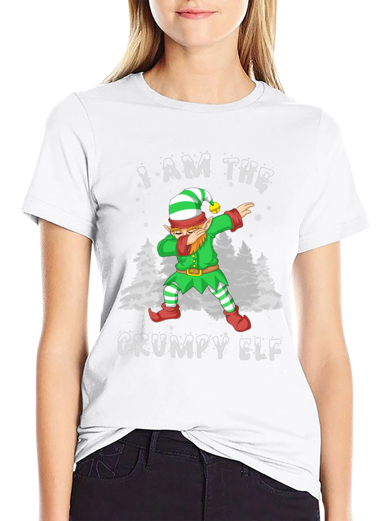 Grumpy Elf Dab T-Shirt - Holiday Christmas Tee