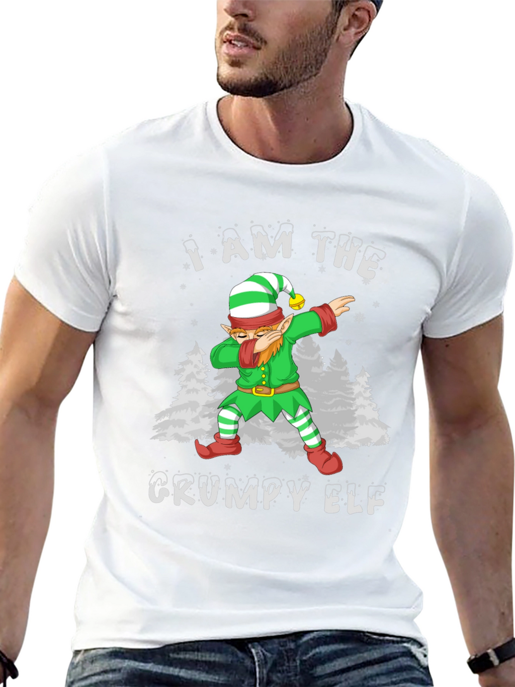 Grumpy Elf Dab T-Shirt - Holiday Christmas Tee