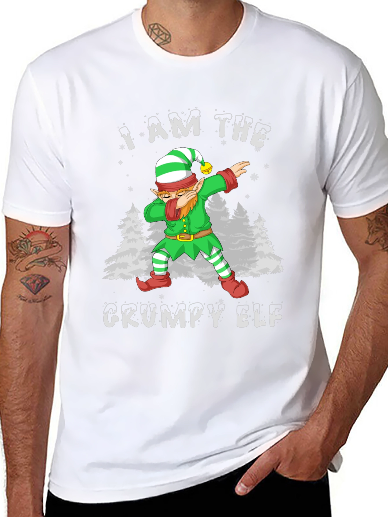 Grumpy Elf Dab T-Shirt - Holiday Christmas Tee