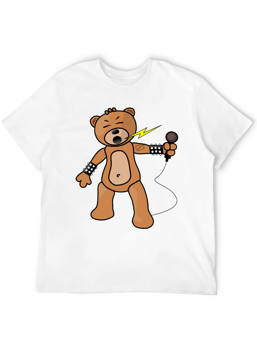 Rocker Bear Graphic Tee - Black Cotton Comfort