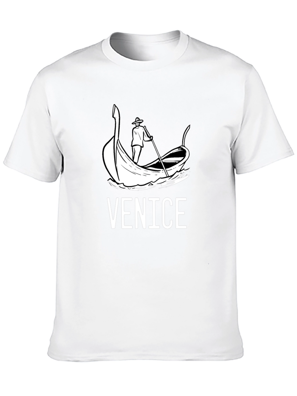 Venice Gondola Graphic T-Shirt - Black
