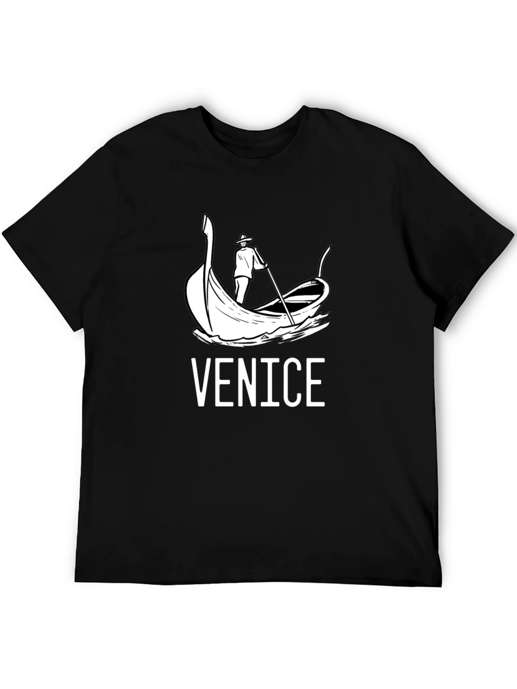 Venice Gondola Graphic T-Shirt - Black