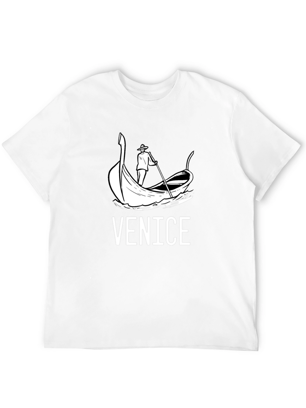 Venice Gondola Graphic T-Shirt - Black