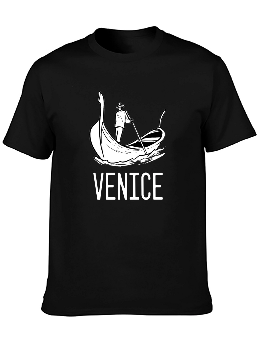 Venice Gondola Graphic T-Shirt - Black