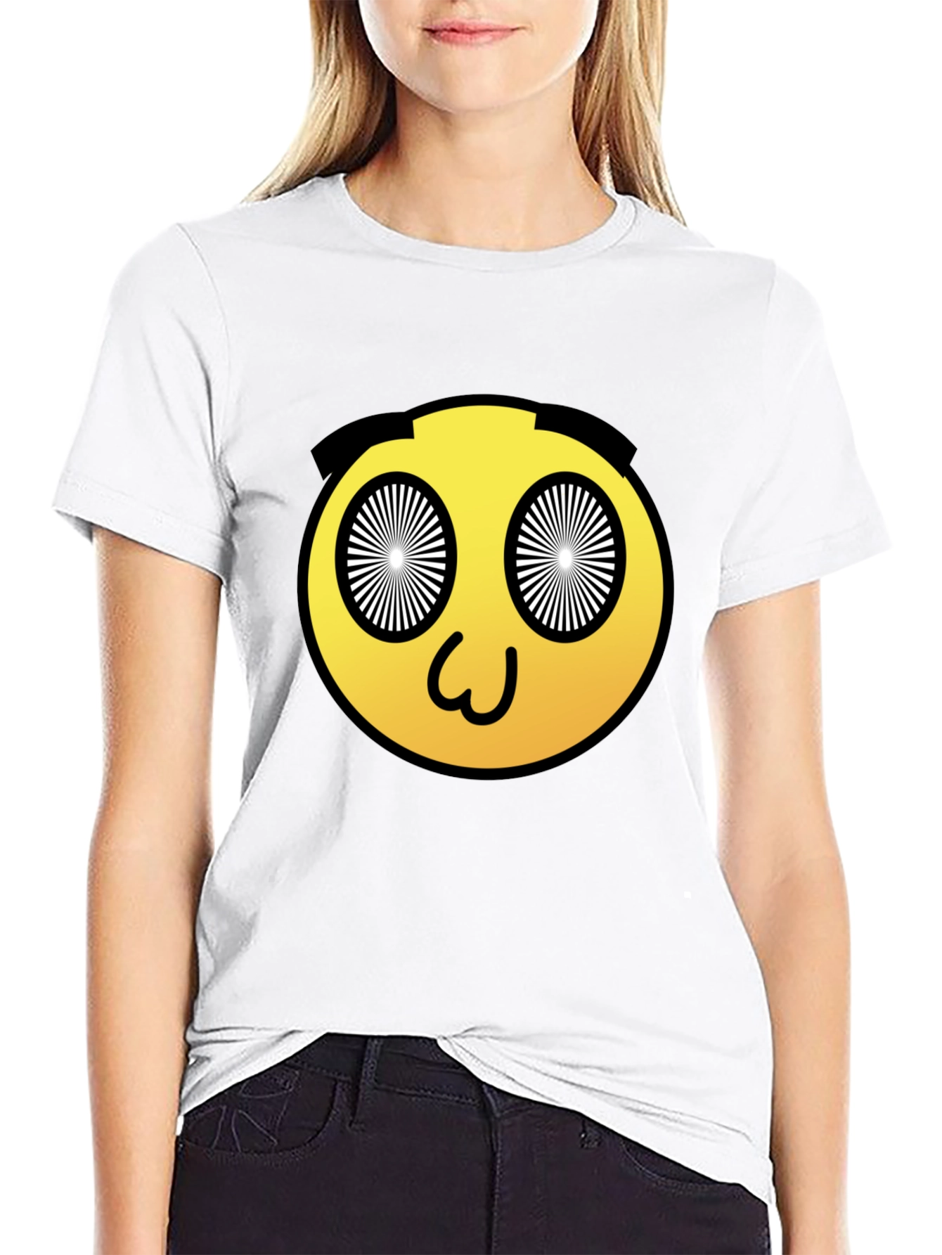 Hypnotic Emoji Graphic Black T-Shirt