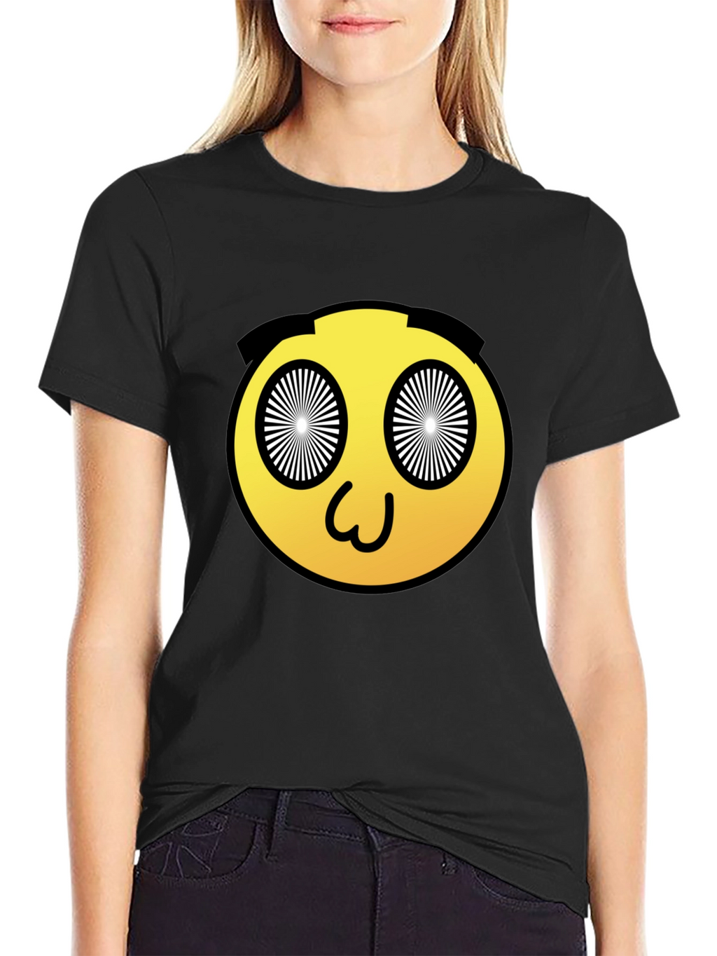 Hypnotic Emoji Graphic Black T-Shirt
