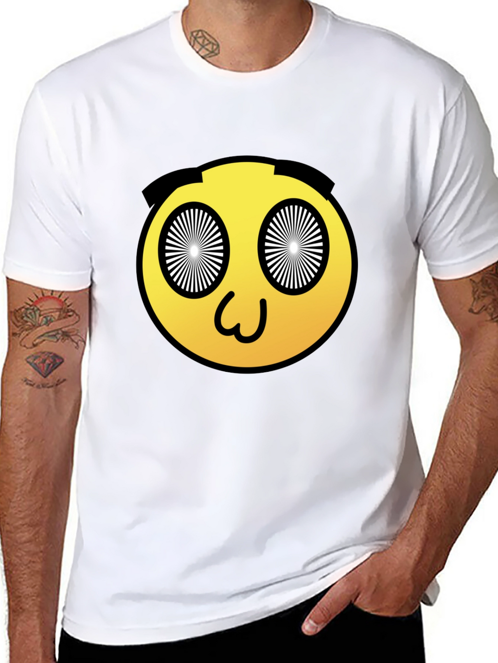 Hypnotic Emoji Graphic Black T-Shirt