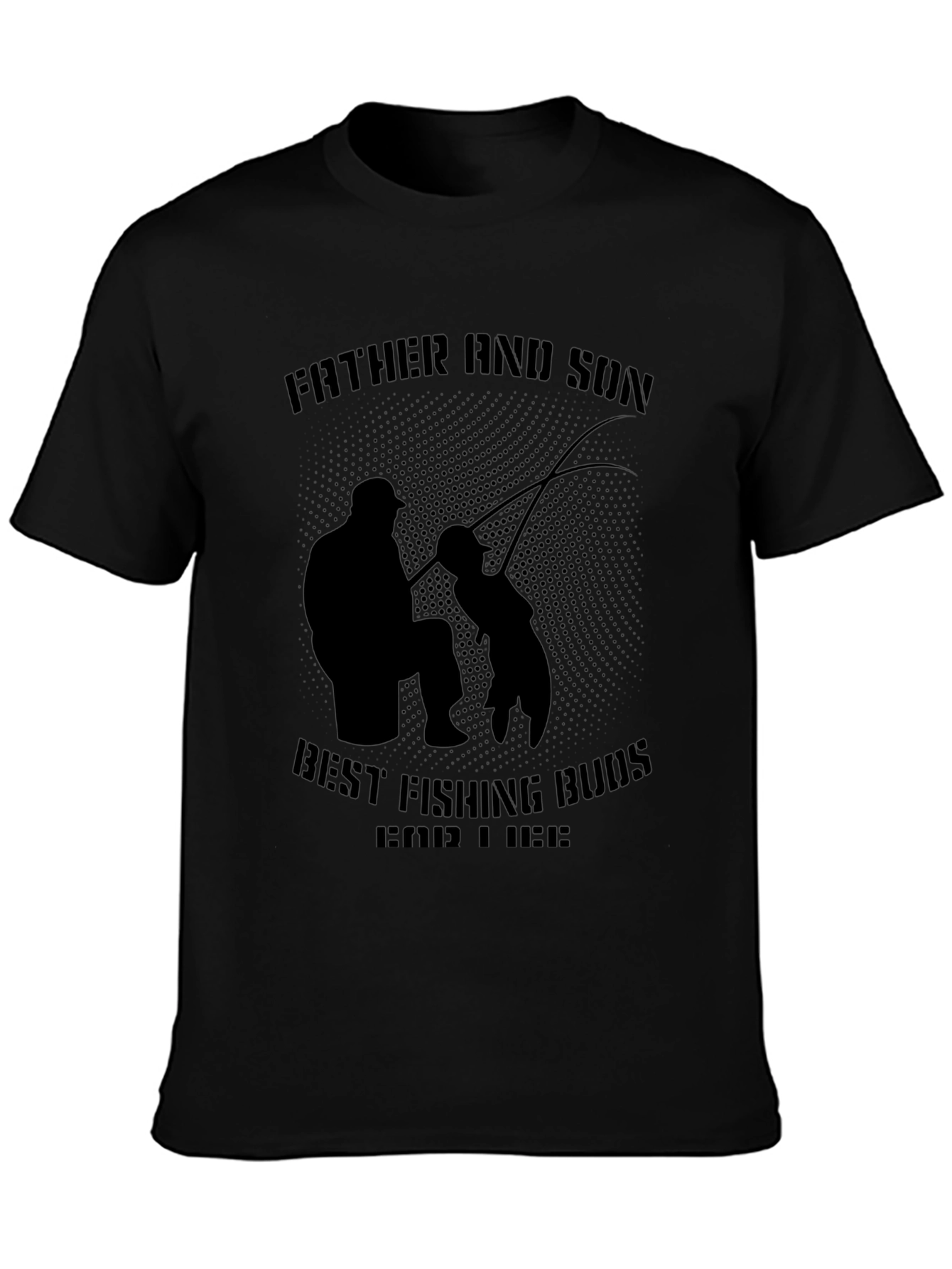 Father & Son Fishing Buddies Black T-Shirt