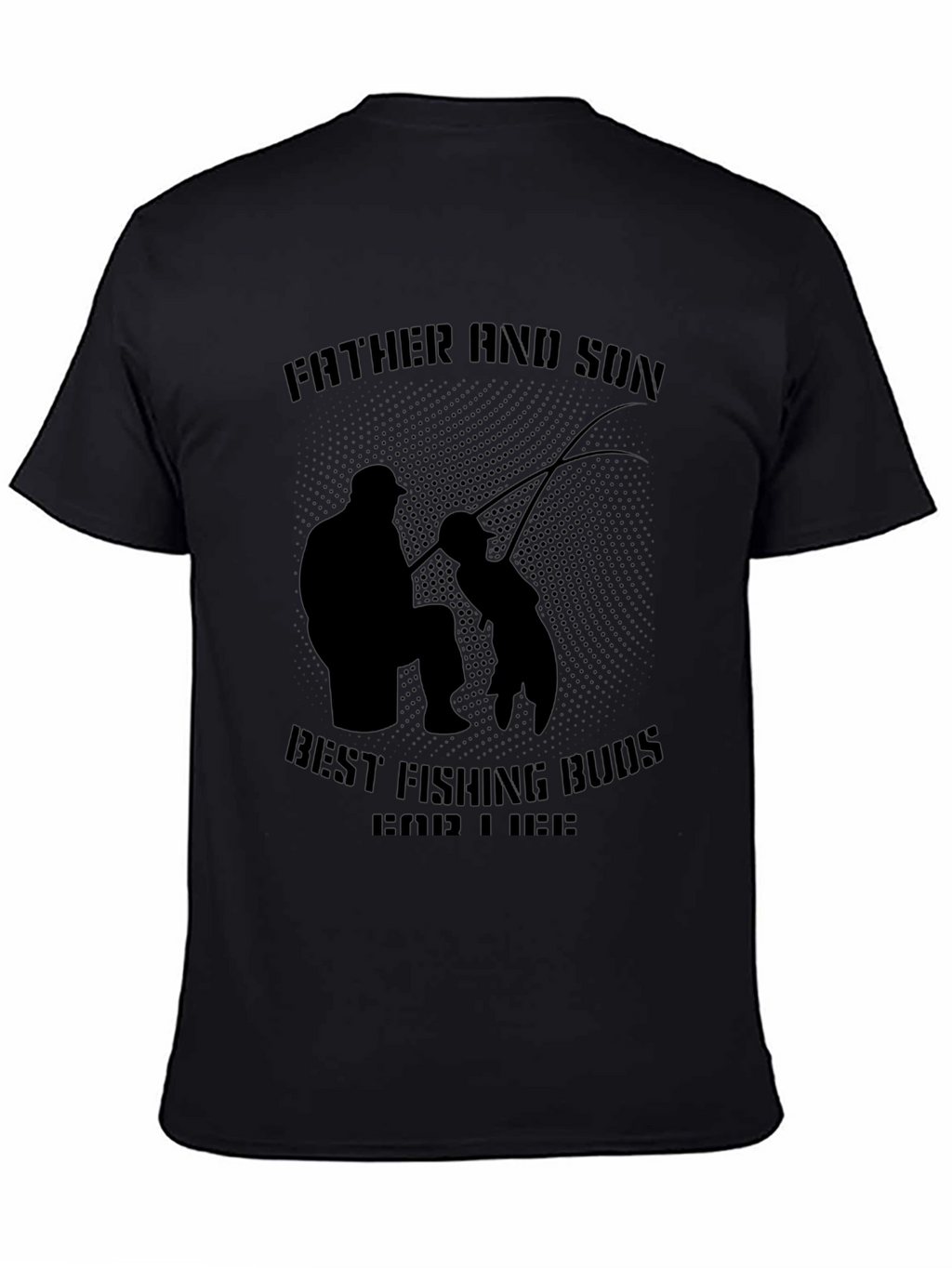 Father & Son Fishing Buddies Black T-Shirt